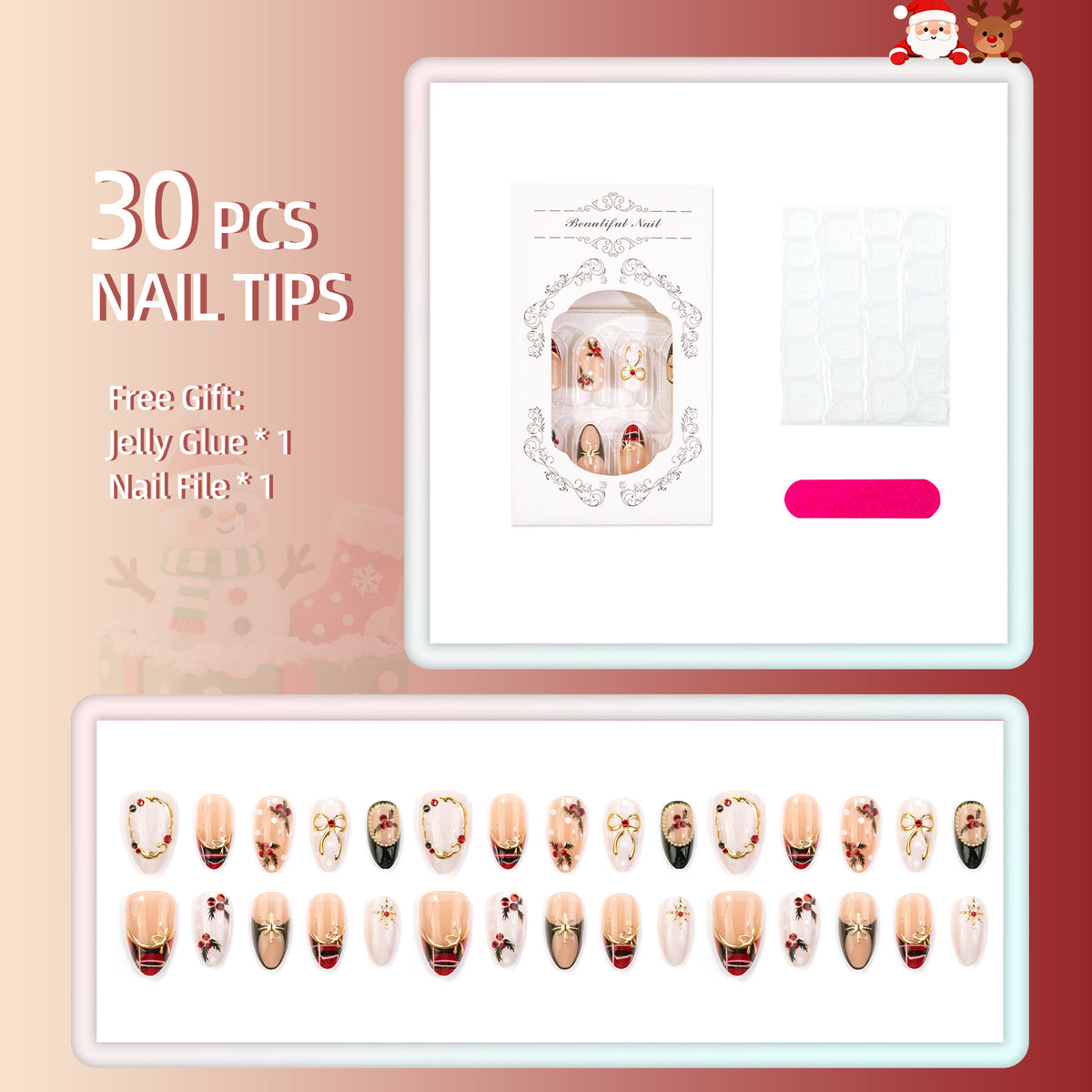 Kreatives Thema „Urlaub“  Press-On Nagelkunst Set