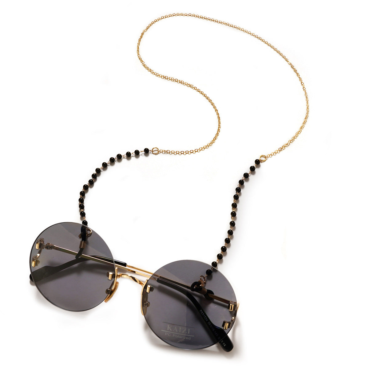 Premium schwarze Perlen Eyewear Kette Brehn