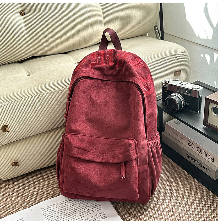 Lässiger Wildleder-Schulrucksack Brehn