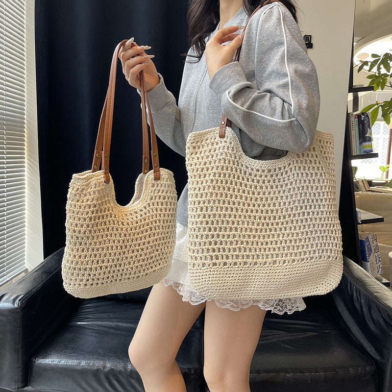 Handgewebte Seegras Strandtasche