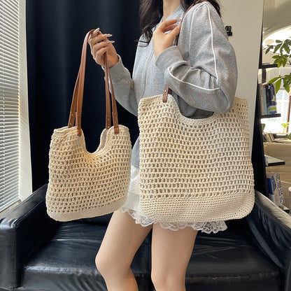 Handgewebte Seegras Strandtasche