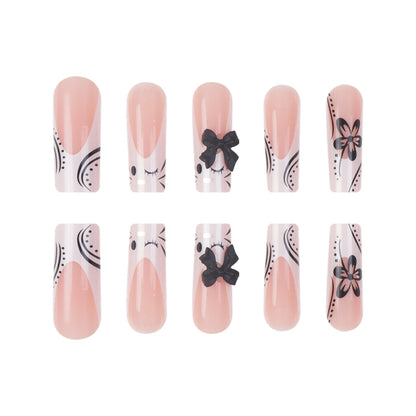 Künstlerisches Long Press-On Nagelkunst Set Brehn