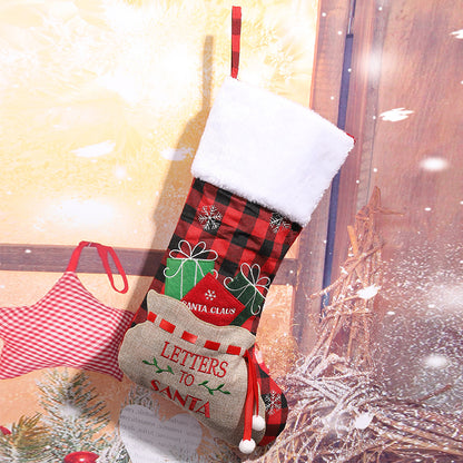 Festlicher Weihnachtsstrumpf mit klassischen Motiven Brehn