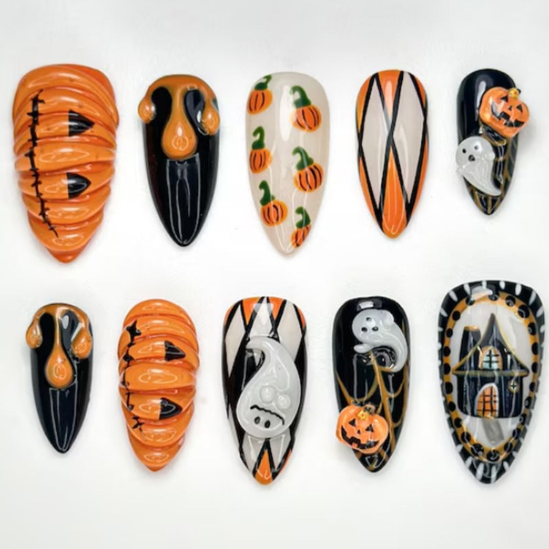 Halloween-Themen Press-On Nagelset Brehn