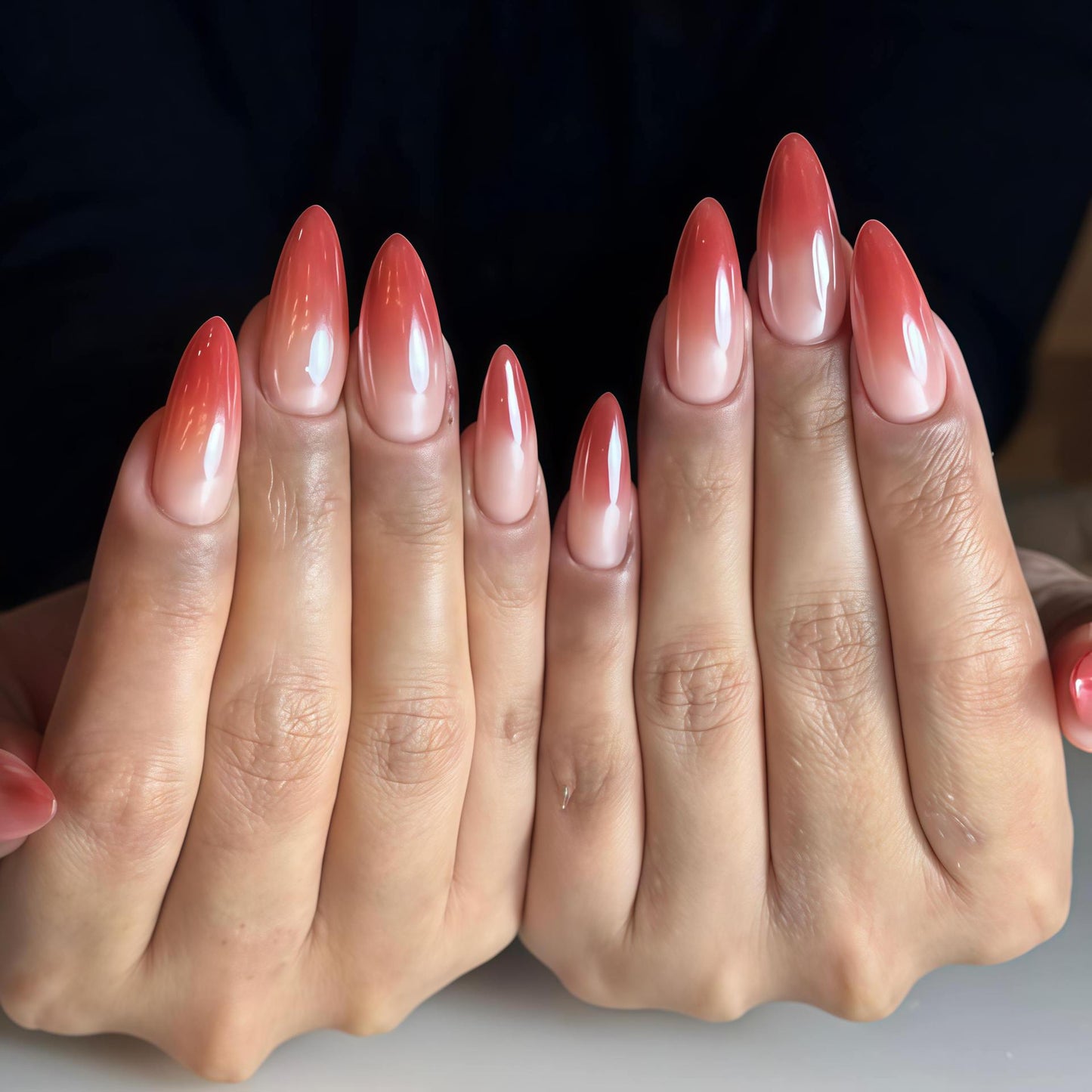 Elegante Ombre Stiletto Press-On Nagelset Brehn