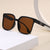 Damen stylische quadratische Sonnenbrille mit transparentem Rahmen Brehn
