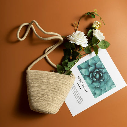 Handgeknüpfte Henkeltasche mit Stilvollem Textilmix Brehn