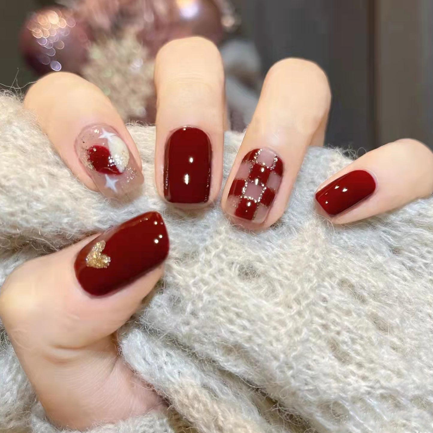Künstlerisches Design Press-On Nagelset Brehn