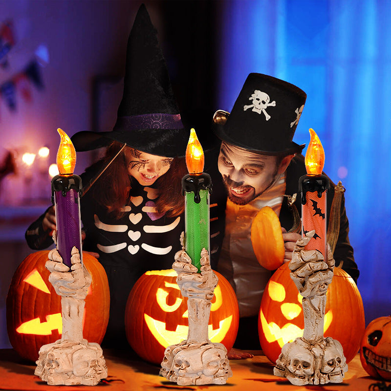 Spooky Kerzenhalter mit Skeletthandbasis Brehn