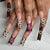 Künstlerische Leopard- und Blumen-Press-On-Nägel Brehn