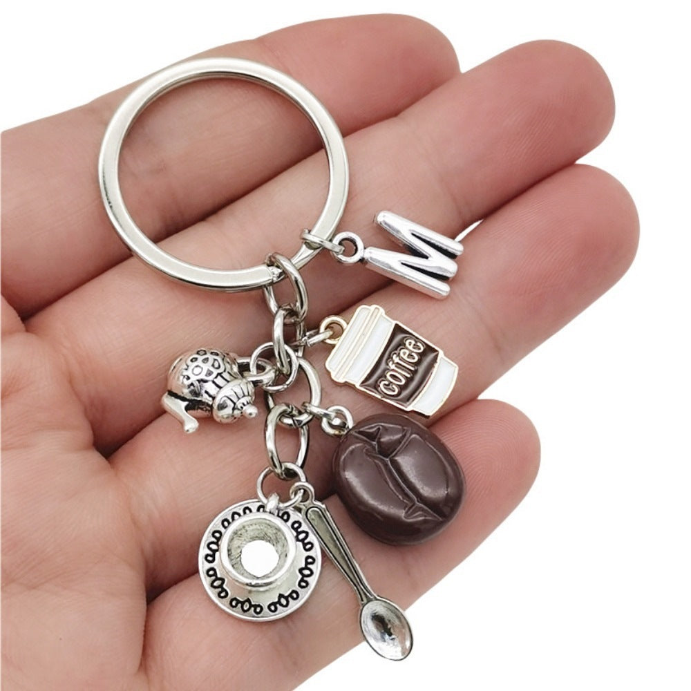 Schlüsselanhänger mit Charm und Kaffee-Motiv Brehn