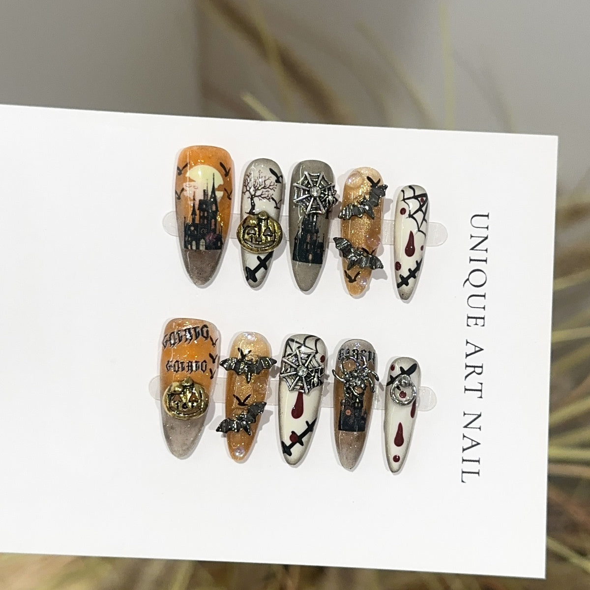 Gothic-inspiriertes thematisches Press-On-Nagelkunst-Set