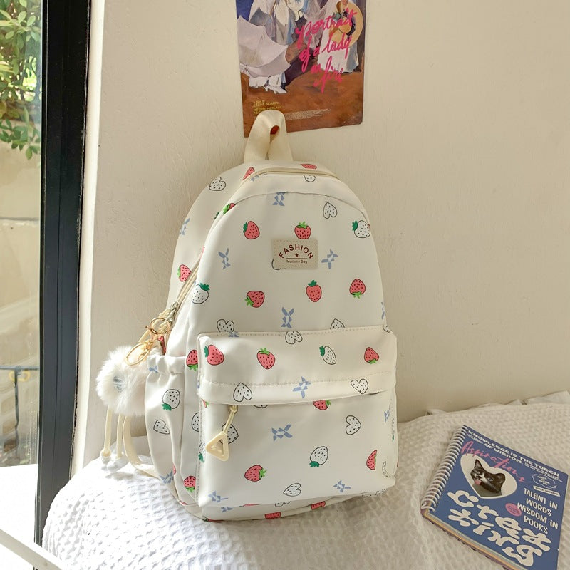 Verspielter Erdbeerprint Rucksack