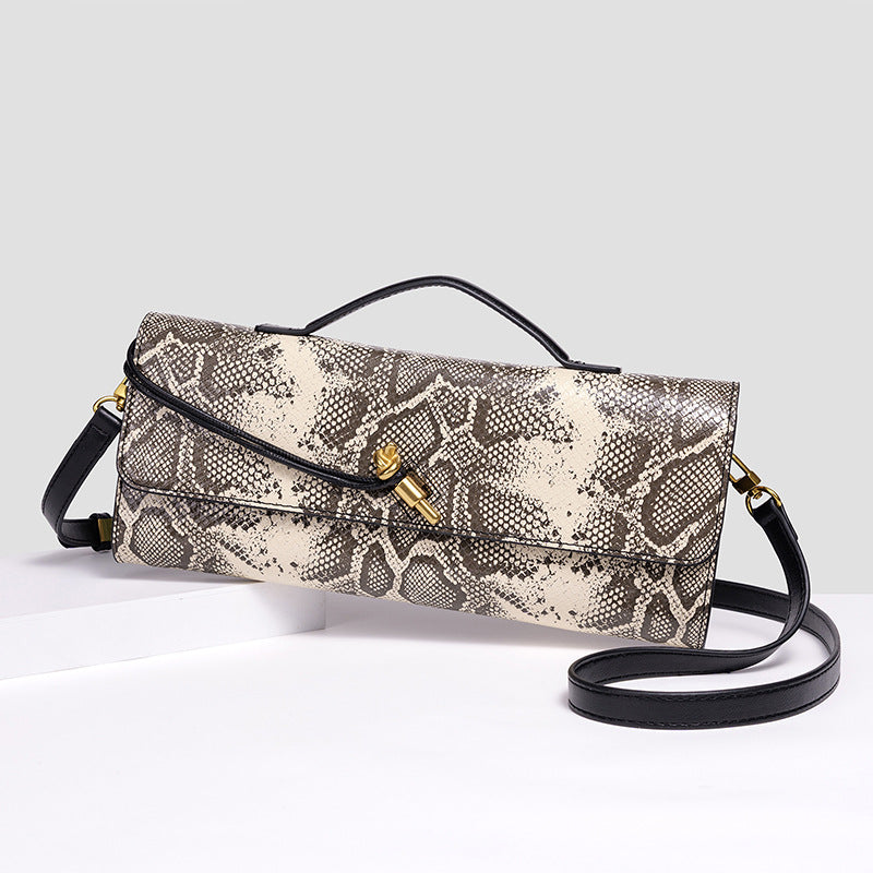 Elegante Texturierte Schlangenleder Abendclutch Brehn