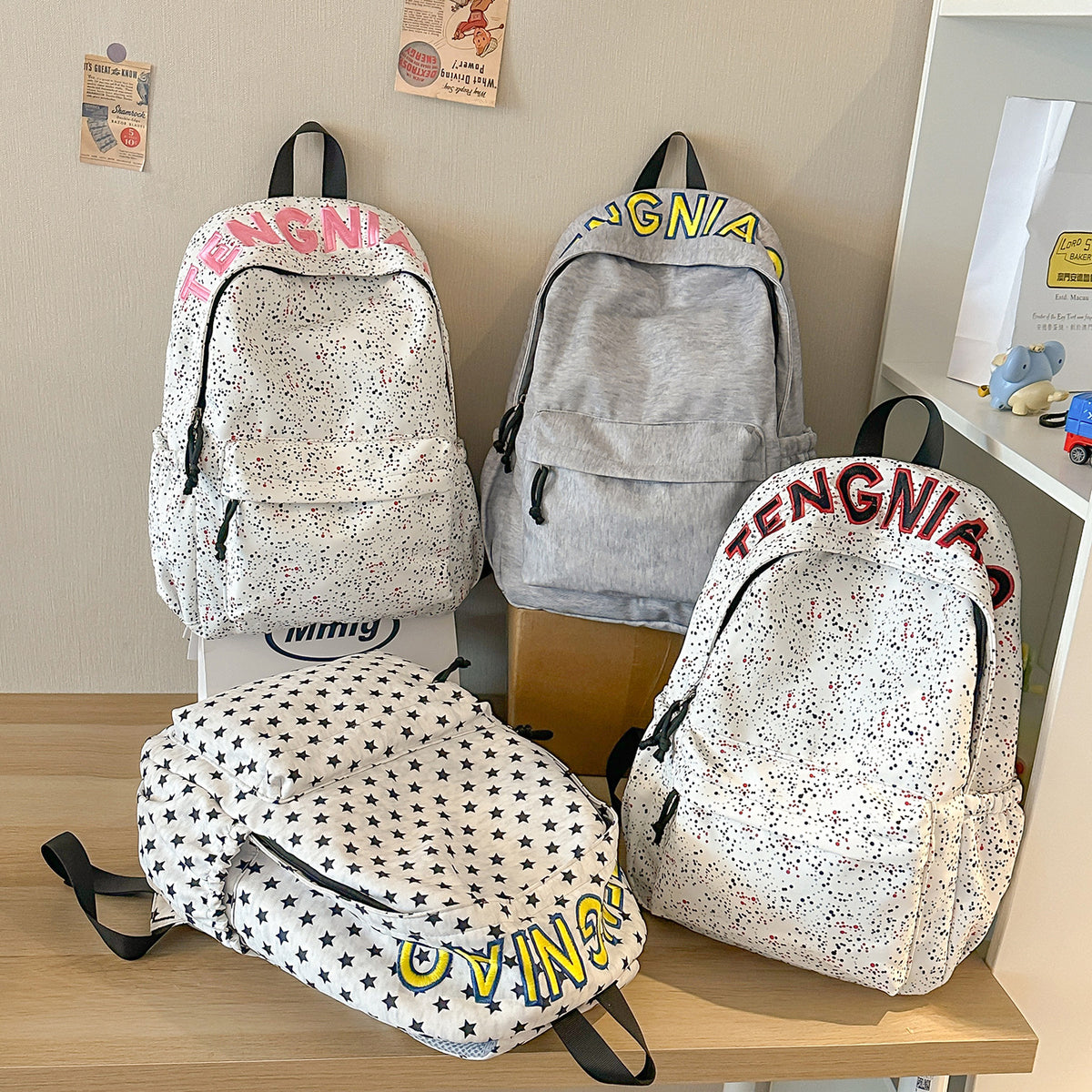 Trendiger Grafikdruck-Rucksack Brehn