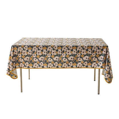 Beschichtete Tischdecke im Landhausstil mit botanischem Print und feinem Saum Brehn
