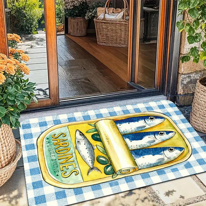 Künstlerische fischthematische Eingangsmatte