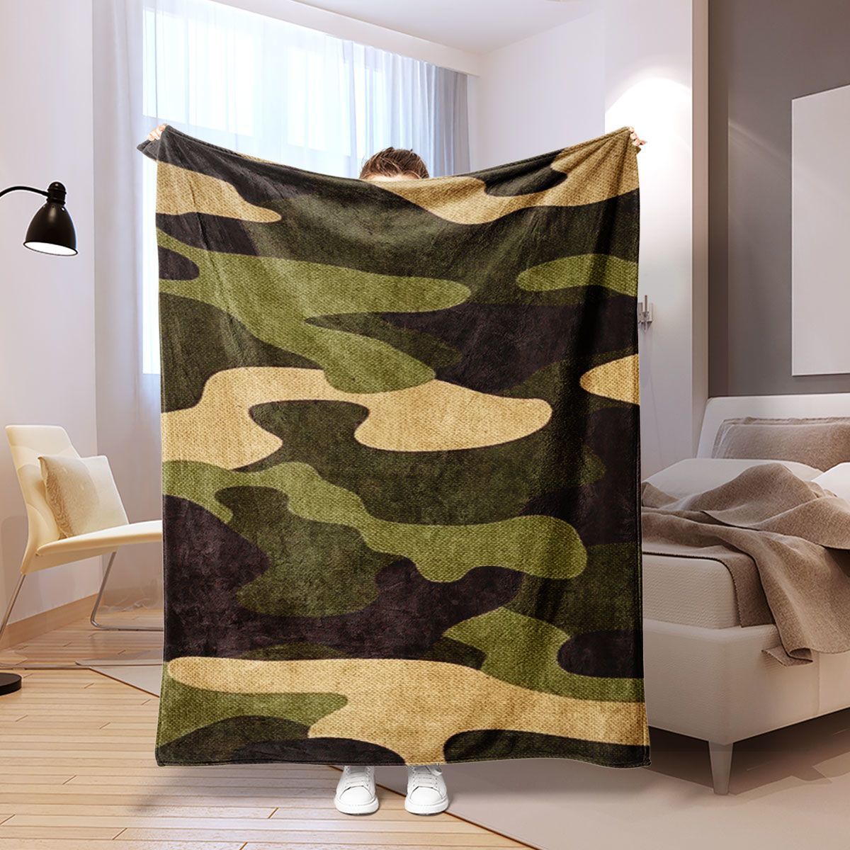 Weiche Camo-Print-Fleece-Decke