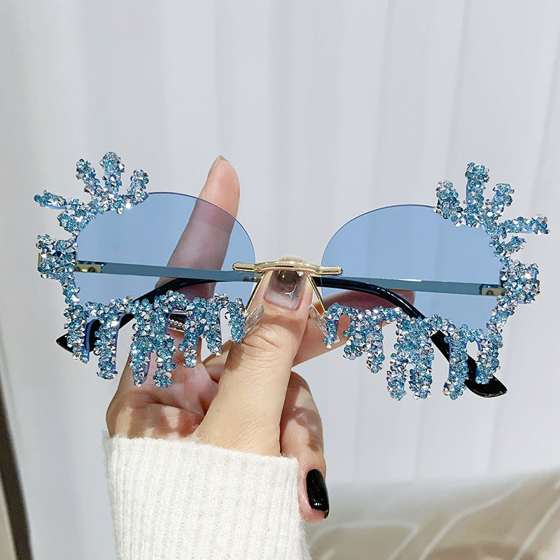 Damen Extravagante Sonnenbrille mit funkelnden Strassverzierungen Brehn