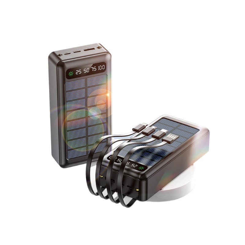 Solarbetriebene Powerbank mit Intelligenter Leistungsanzeige und Multifunktionalen Ladekabeln Brehn
