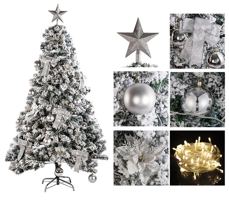 Premium Flocked Weihnachtsbaum mit dekorativen Ornamenten Brehn