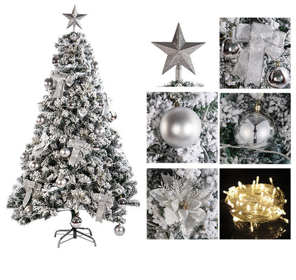 Premium Flocked Weihnachtsbaum mit dekorativen Ornamenten Brehn