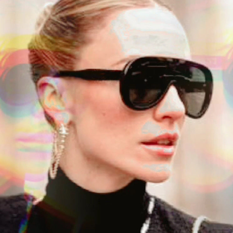 Damen futuristische Sportsonnenbrille mit breiter Sichtscheibe und UV-Schutz Brehn