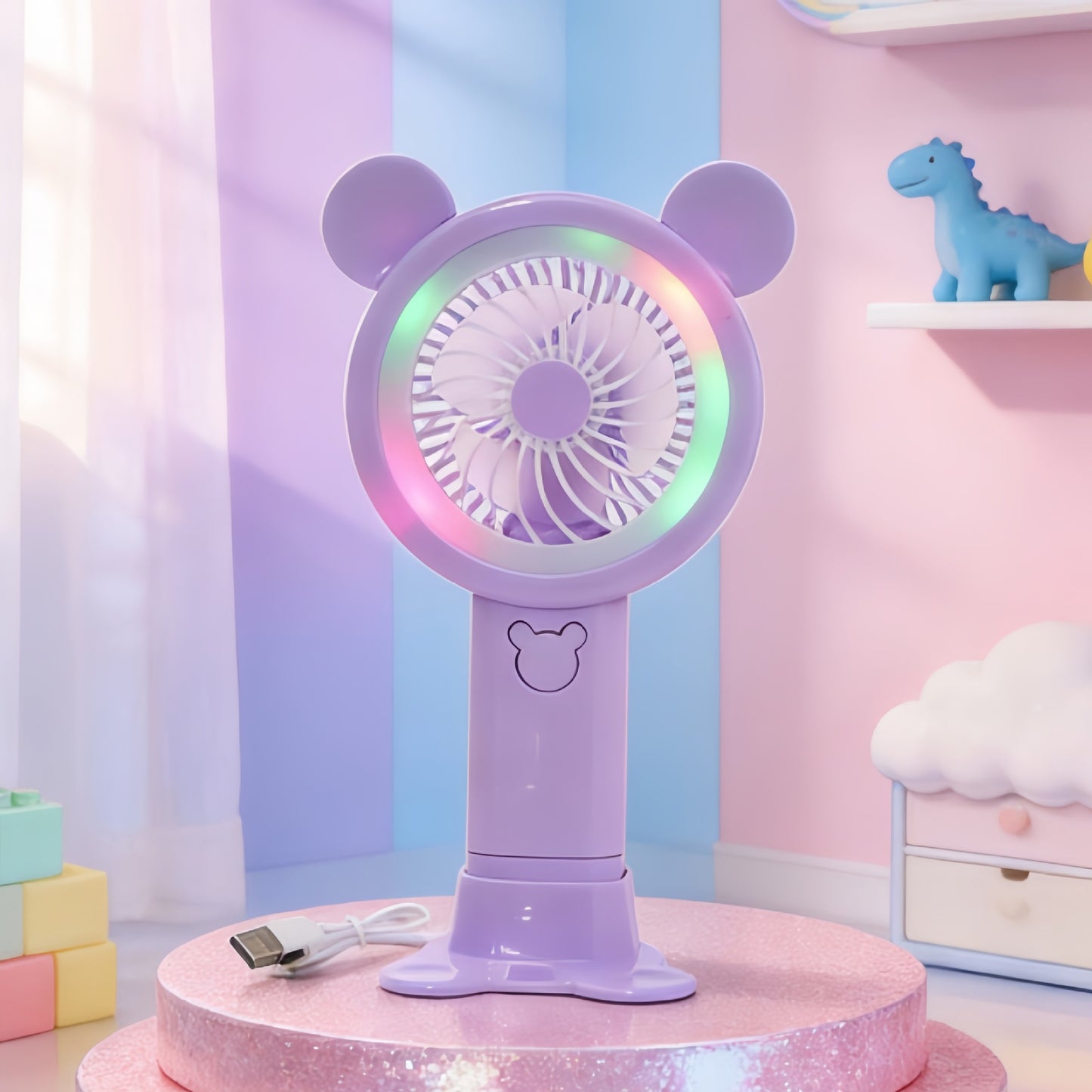 Damen Tragbarer Mini-Ventilator im verspielten Bären-Design Brehn