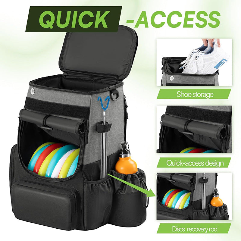Unisex nan robuster Discgolf Rucksack mit gepolstertem Scheibenfach, seitlichem Flaschenhalter und multifunktionalen Zubehörfächern Brehn