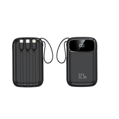 Powerbank mit Integriertem Ladekabel und Digitaler Anzeige Brehn