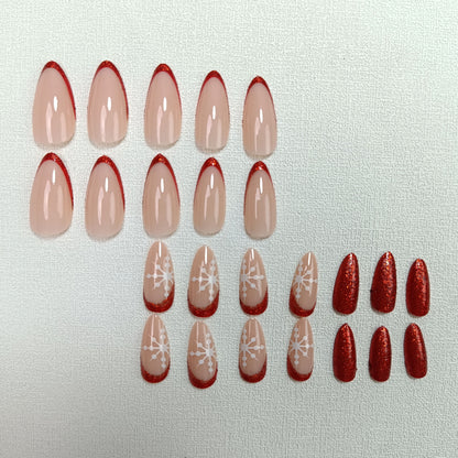 Künstlerisches Langanhaltendes Press-On Nagelset Brehn