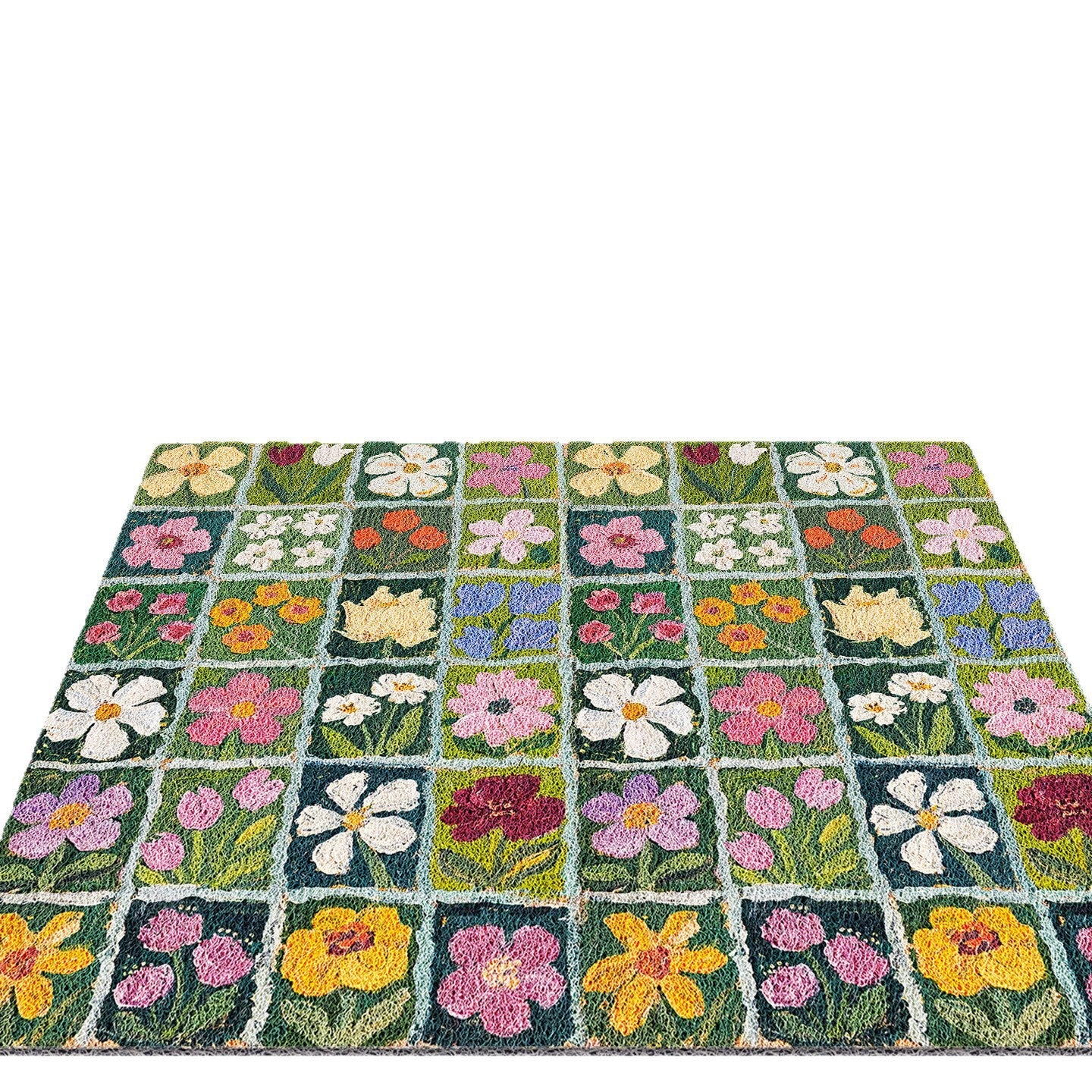 Buntes Florales Patchwork-Teppich Brehn