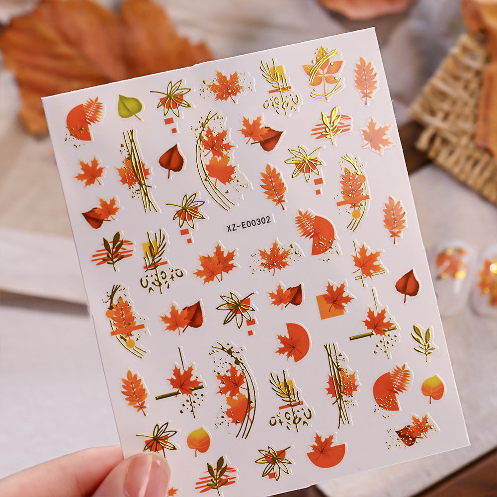 Herbstblatt Nagelkunst Aufkleber