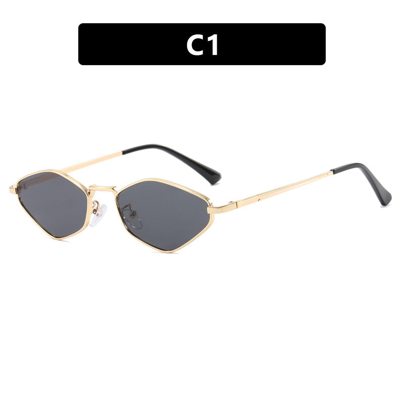 Damen geometrische Sonnenbrille mit feinem Metallrahmen und UV-Schutz Brehn