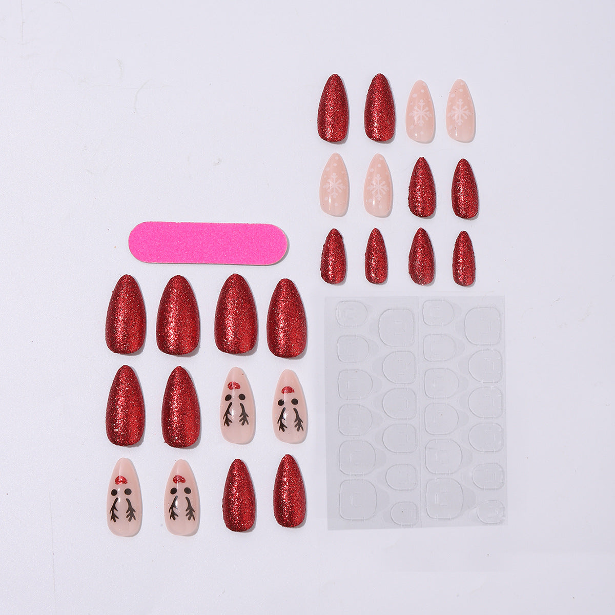 Kreatives Kunstnagelset mit funkelnden Glitzer- und festlichen Motiven Brehn