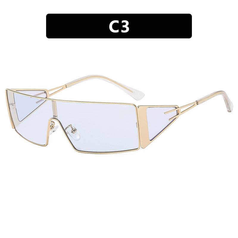 Damen geometrische Sonnenbrille mit futuristischem Design und strapazierfähigem Rahmen Brehn