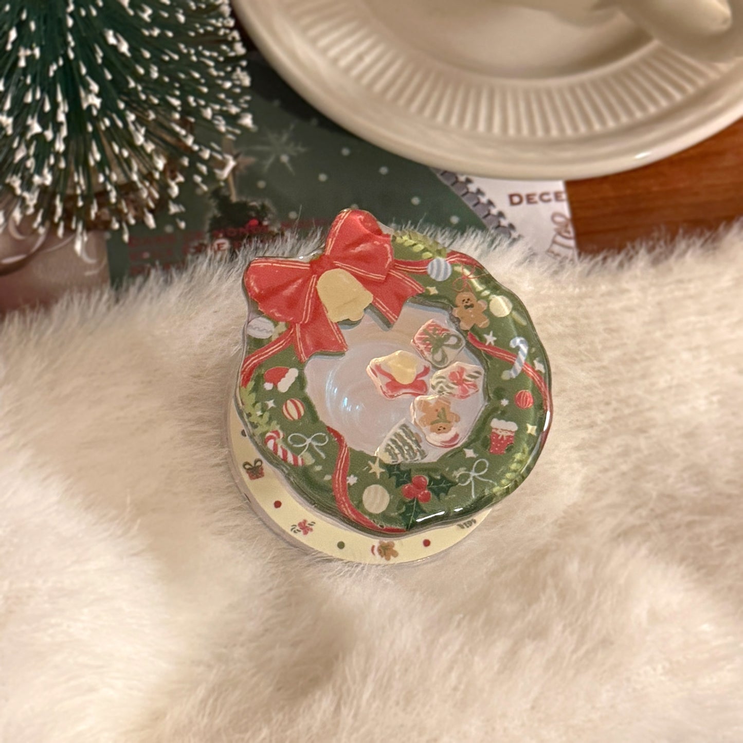 Dekorativer Keramik-Untersetzer im Weihnachtsdesign Brehn
