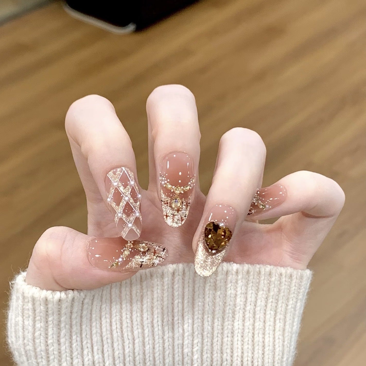 Premium ozean-inspirierte Press-On Nagelerweiterungen Brehn