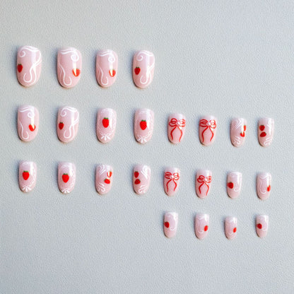 Künstlerisches Erdbeer-Nagelkunst-Set