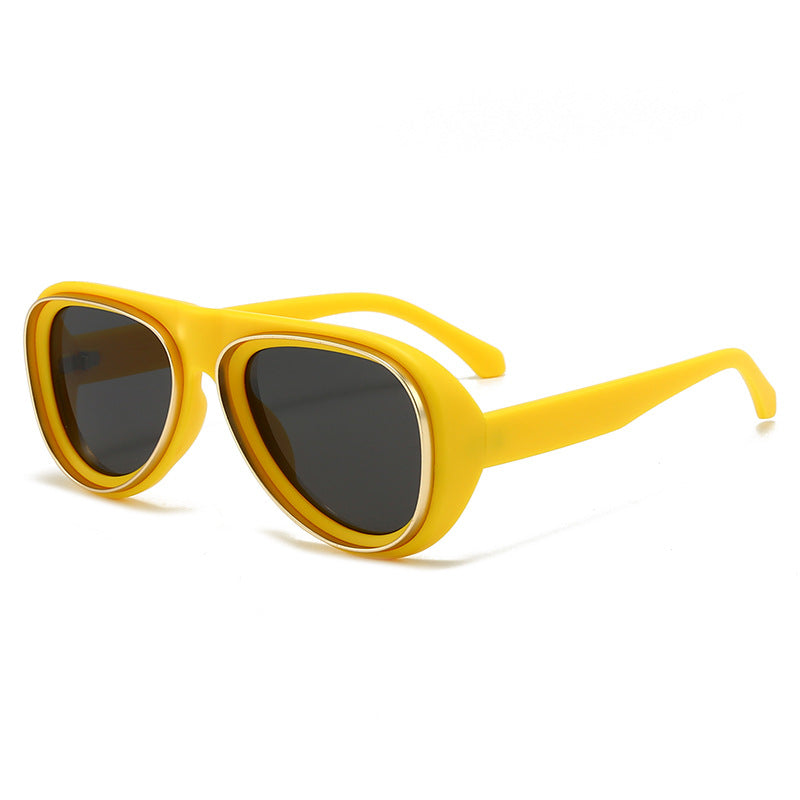 Damen modische Retro-Sonnenbrille mit breitem Rahmen Brehn