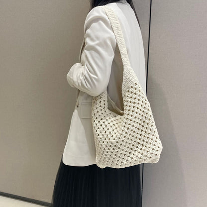 Handgeknüpfte Schultertasche Im Gehäkelten Design Brehn
