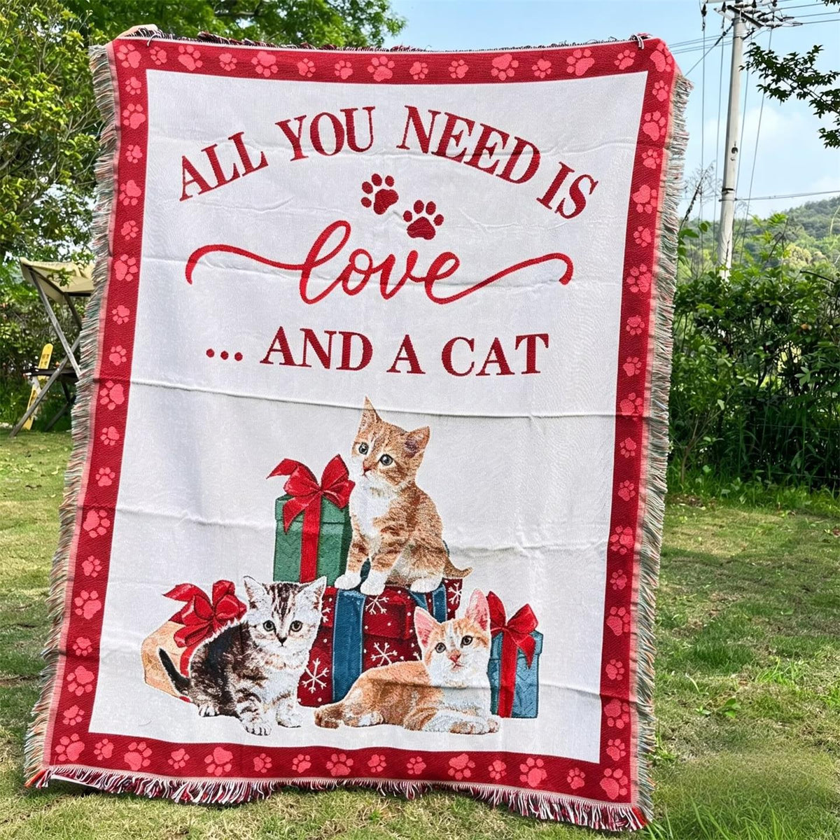 Gemütliche katzenmotivierte Decke