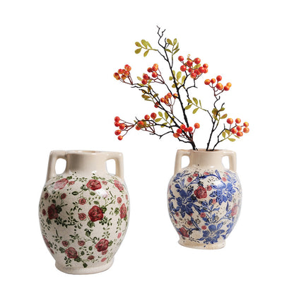 Florale Keramik Blumentopf Brehn