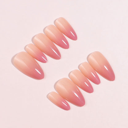 Premium Glänzende Ombre Stiletto Press-On Nagelspitzen Brehn