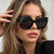 Damen Cat-Eye Sonnenbrille mit modischem Strukturrahmen Brehn