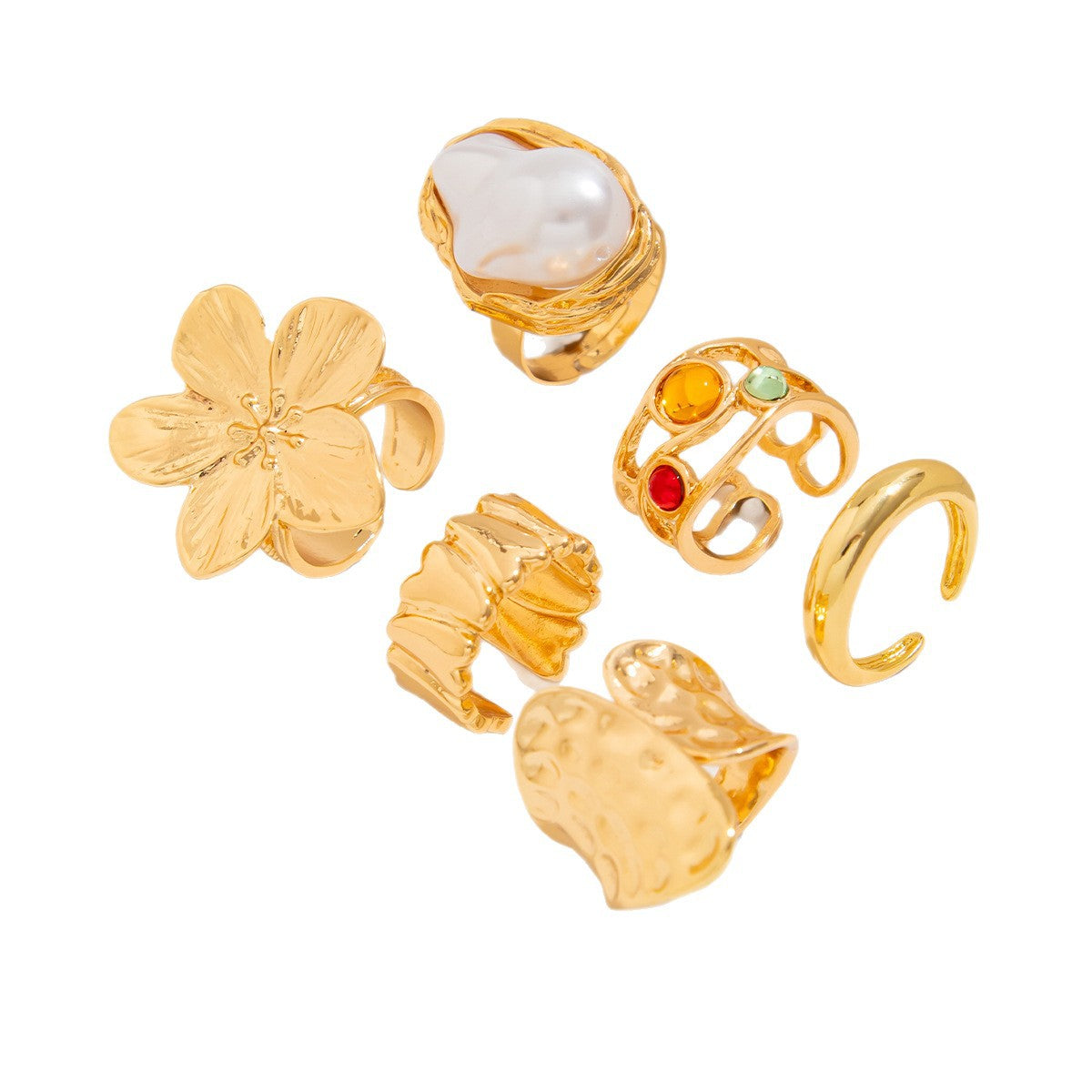 Florale Silber Statement Ring Brehn