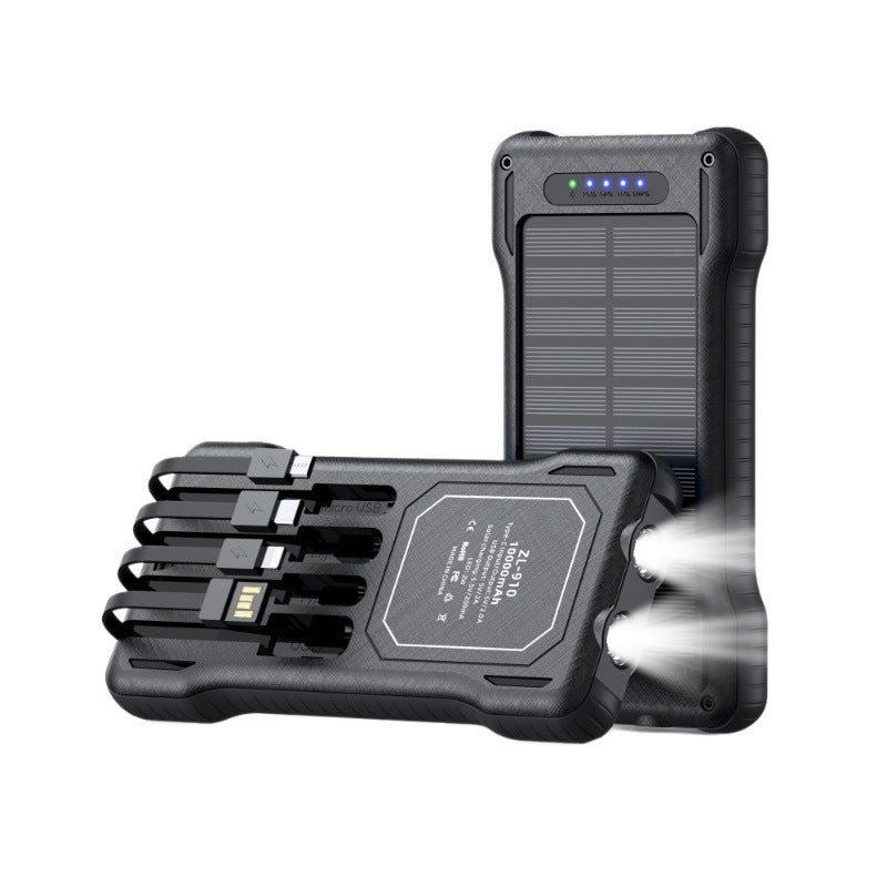 Leistungsstarke Solar Powerbank mit Multifunktionalen Ladekabeln Brehn