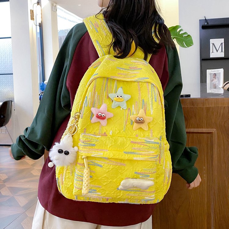 Rucksack Aus Hochwertigem, Farbenfrohem Material mit Verspielten Applikationen Brehn