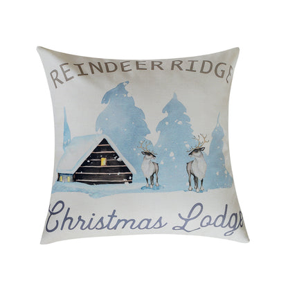 Quadratischer Weihnachts-Kissenbezug mit Rudolph-Druck und Baumwoll-Leinen-Optik Brehn