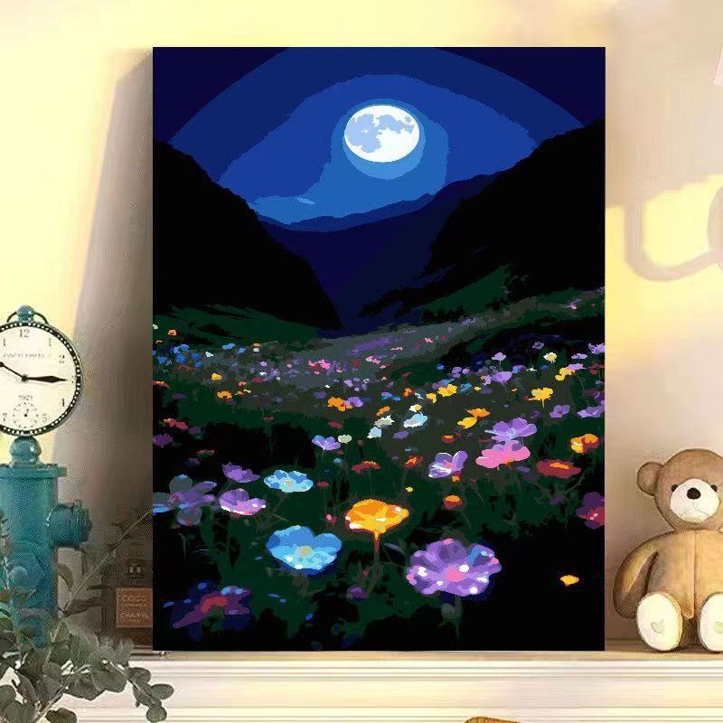Nächtliche florale Landschaft Leinwandkunst Brehn
